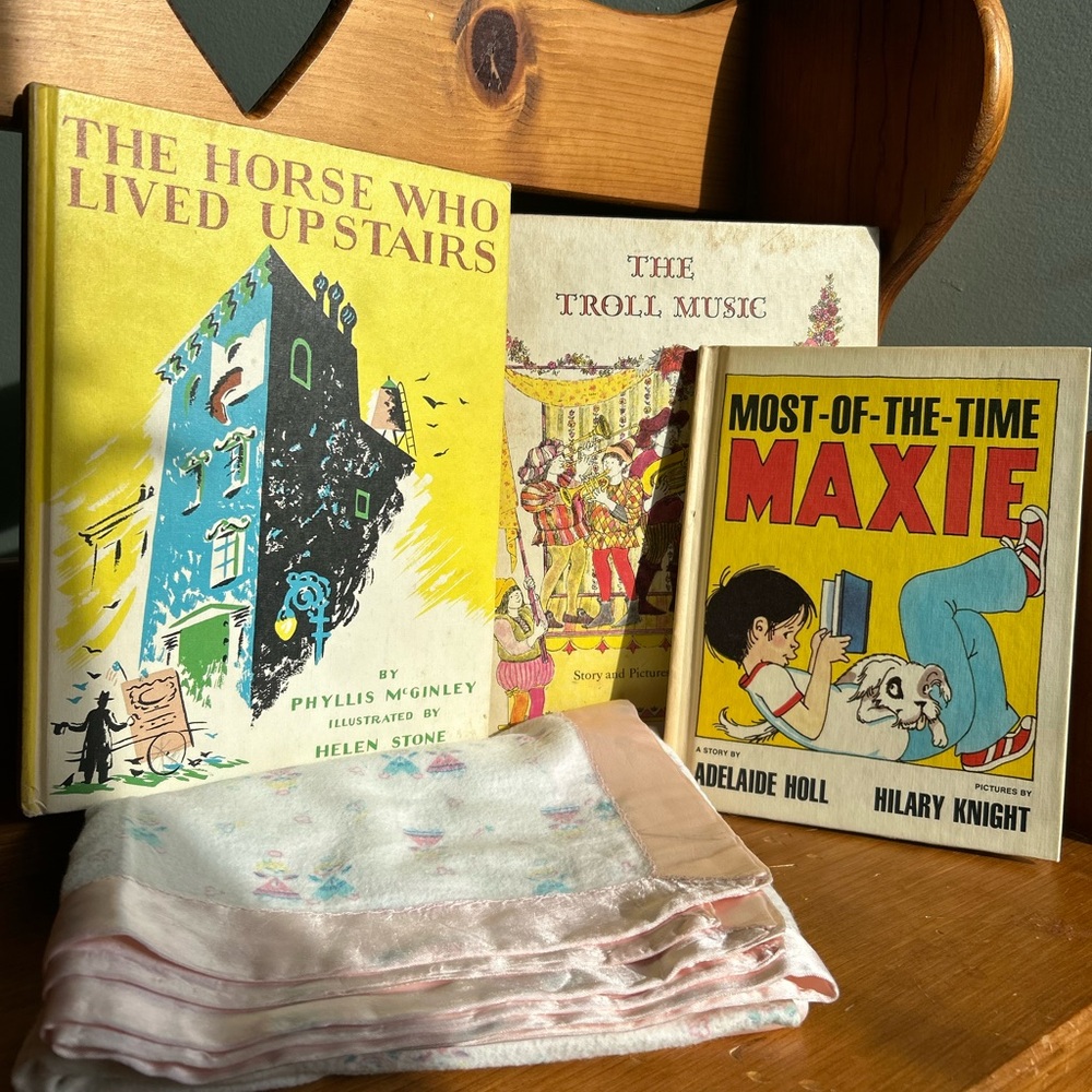 Vintage Baby Gift set | Vintage baby blanket | vintage children’s books